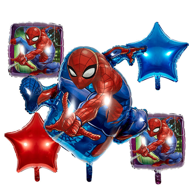 Super Hero Set of 5 Balloons**Free Postage** UK Stock Iron Man/Spider Man/Batman